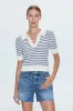 Billie Pleat Sleeve Polo- Maritime Shell Strip sold by pistola