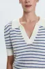 Billie Pleat Sleeve Polo- Maritime Shell Strip sold by pistola