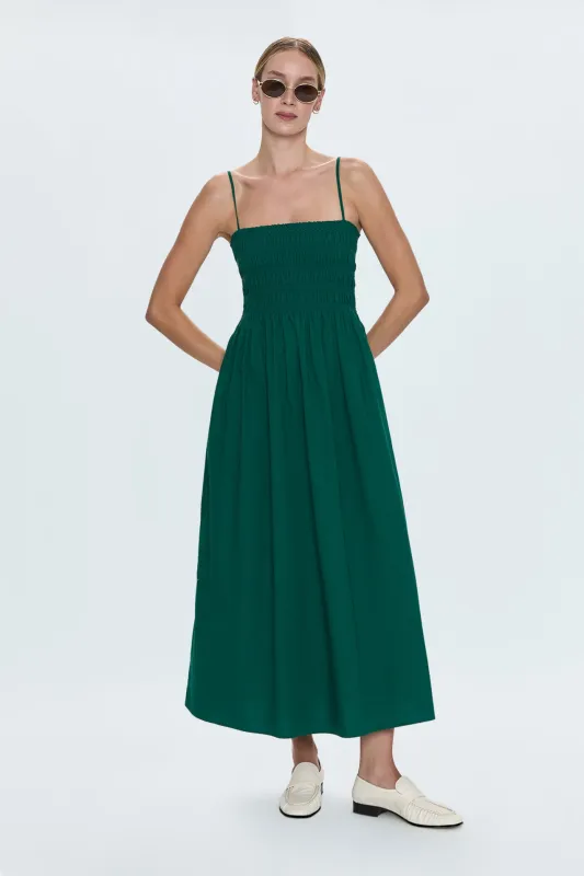 Bianca Shirred Bodice Dress - Emerald sold by pistola
