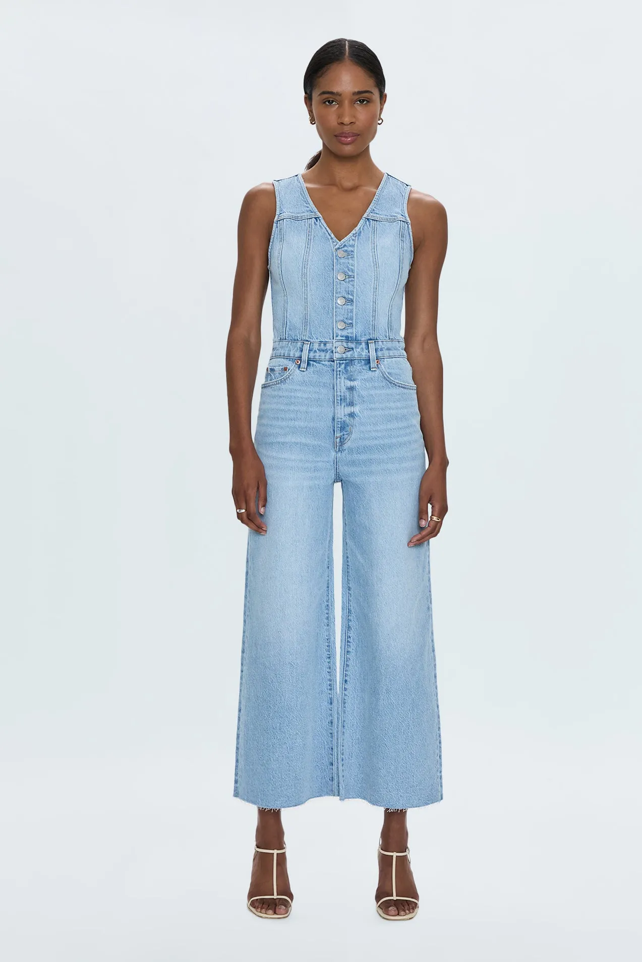 Aria Cropped Fitted Vest Jumpsuit - Priority sold by Pistola