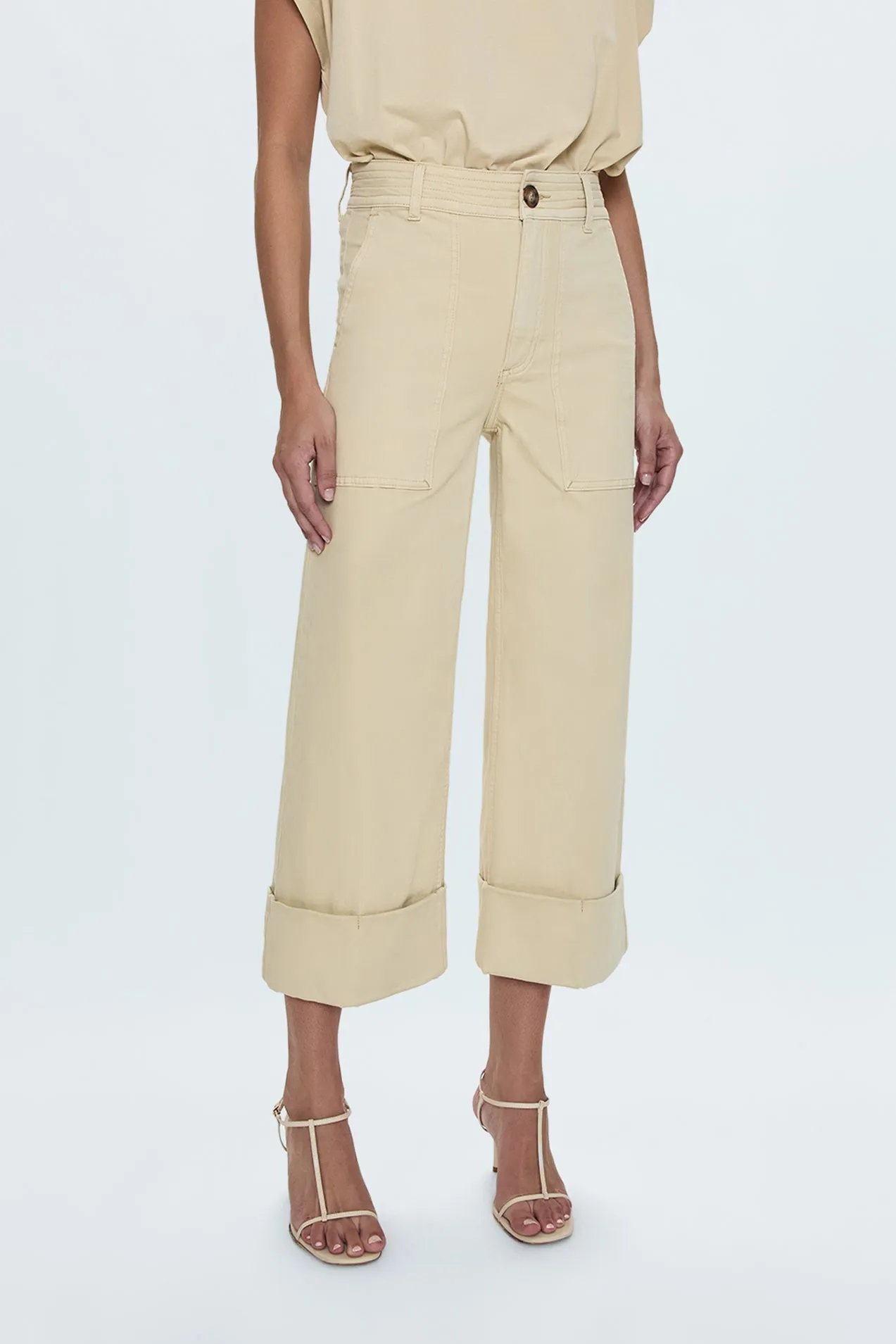 Maya Cuffed Hem Wide Leg Pants- Custard Yellow sold by Pistola product image thumbnail 2