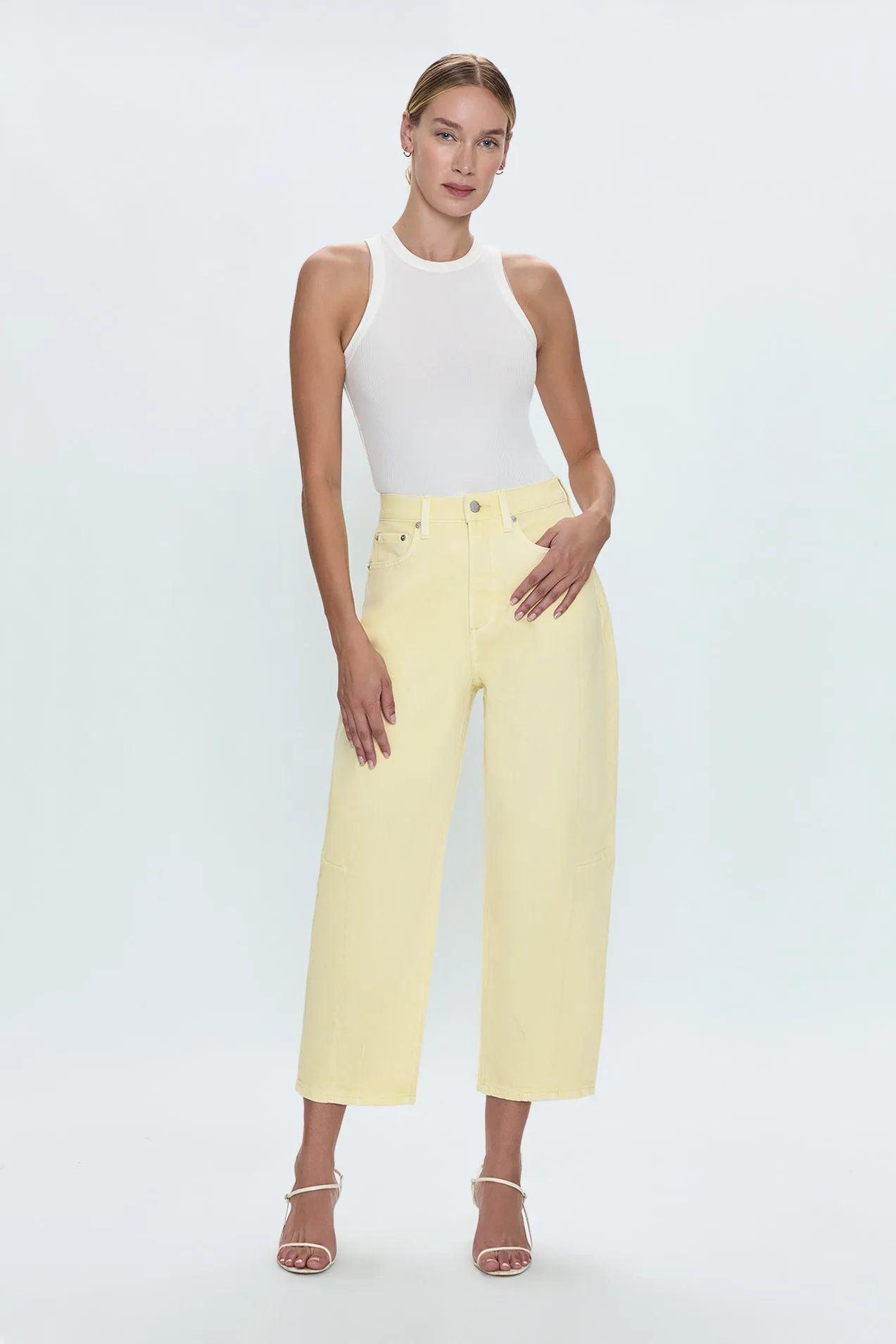 Eli High Rise Barrel Jean - Soft Buttercup sold by Pistola