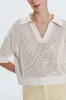 Emma Open Knit Polo - Dove Marl sold by pistola