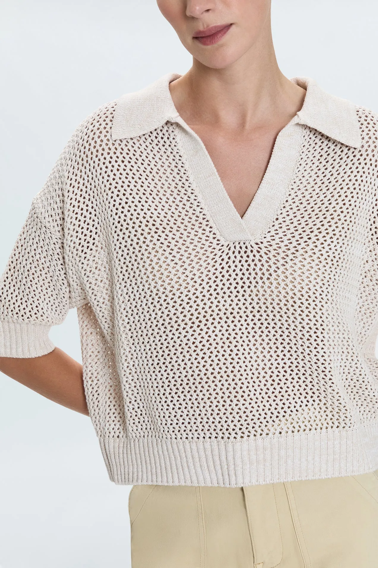 Emma Open Knit Polo - Dove Marl sold by Pistola product image thumbnail 2