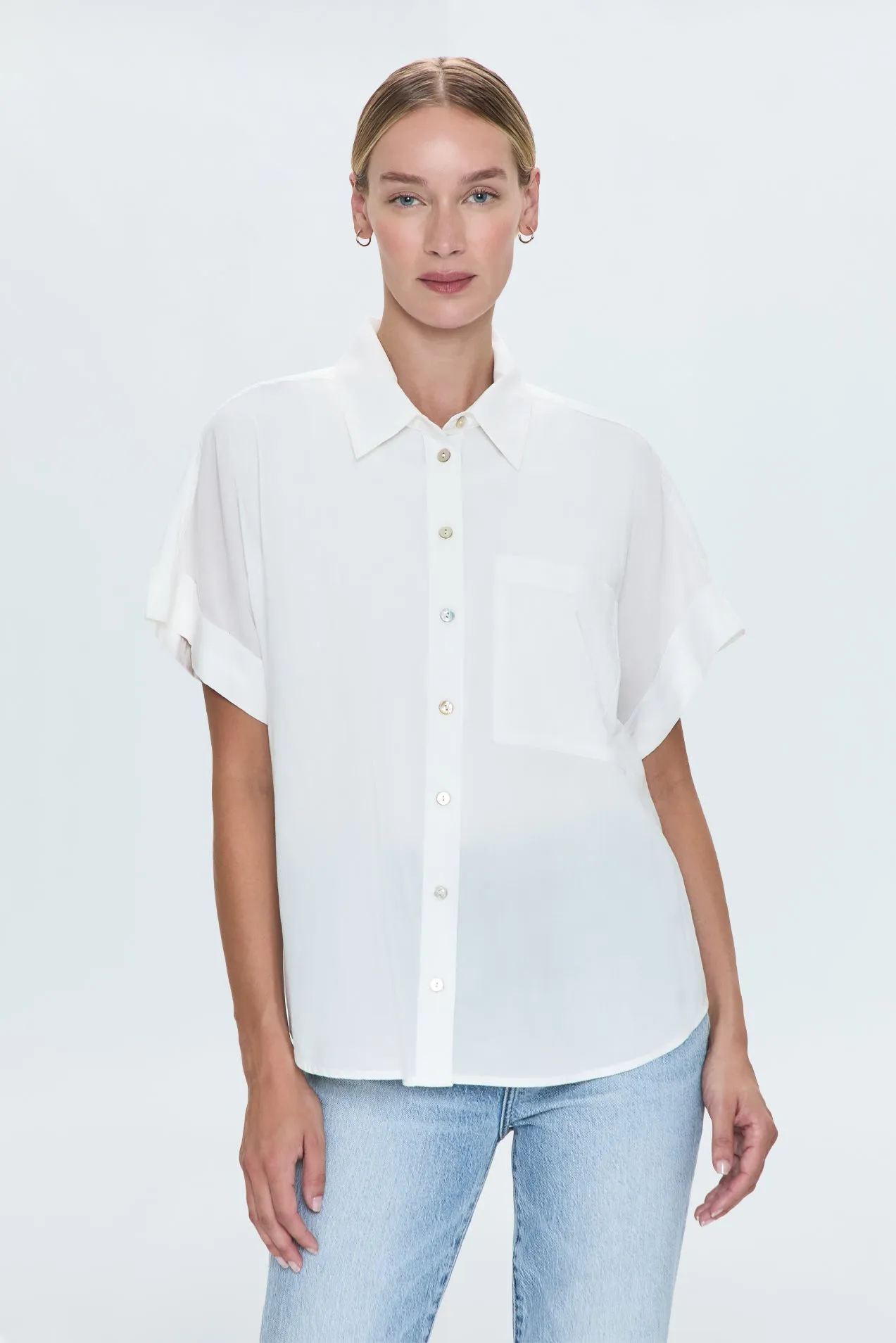 Donnie Short Sleeve Button Up - Le Blanc sold by Pistola