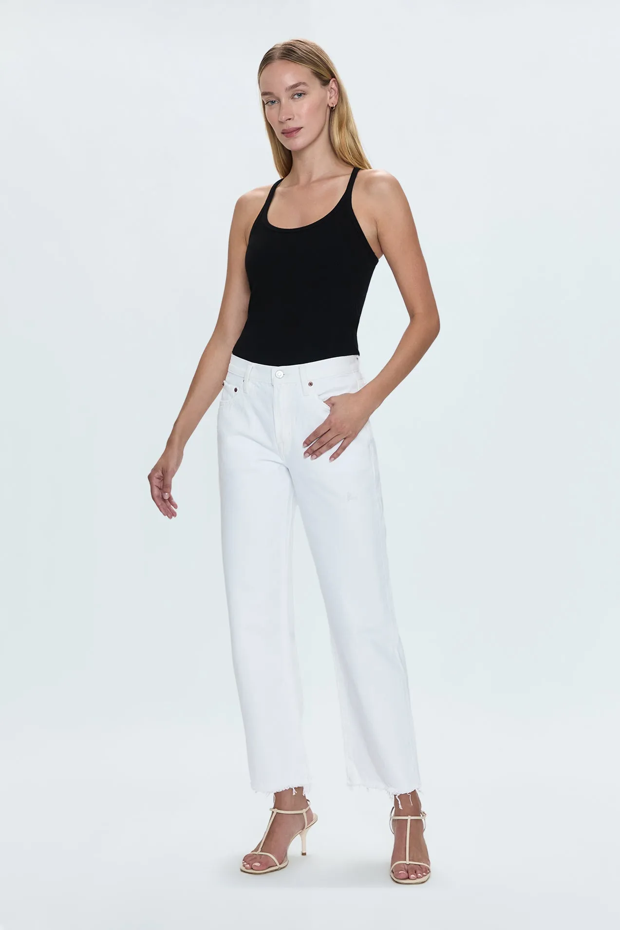 Lexi Mid Rise Bowed Straight Jean - Luxe White Vintage sold by Pistola product image thumbnail 4