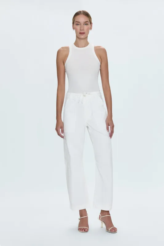 Sabrina Curved Utility Pants - White sold by Pistola