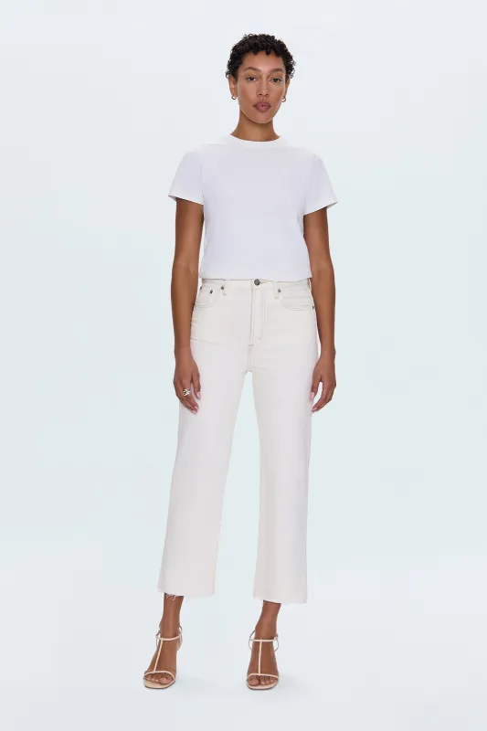 Cassie Crop Super High Rise Straight Jean - Ecru Vintage sold by pistola