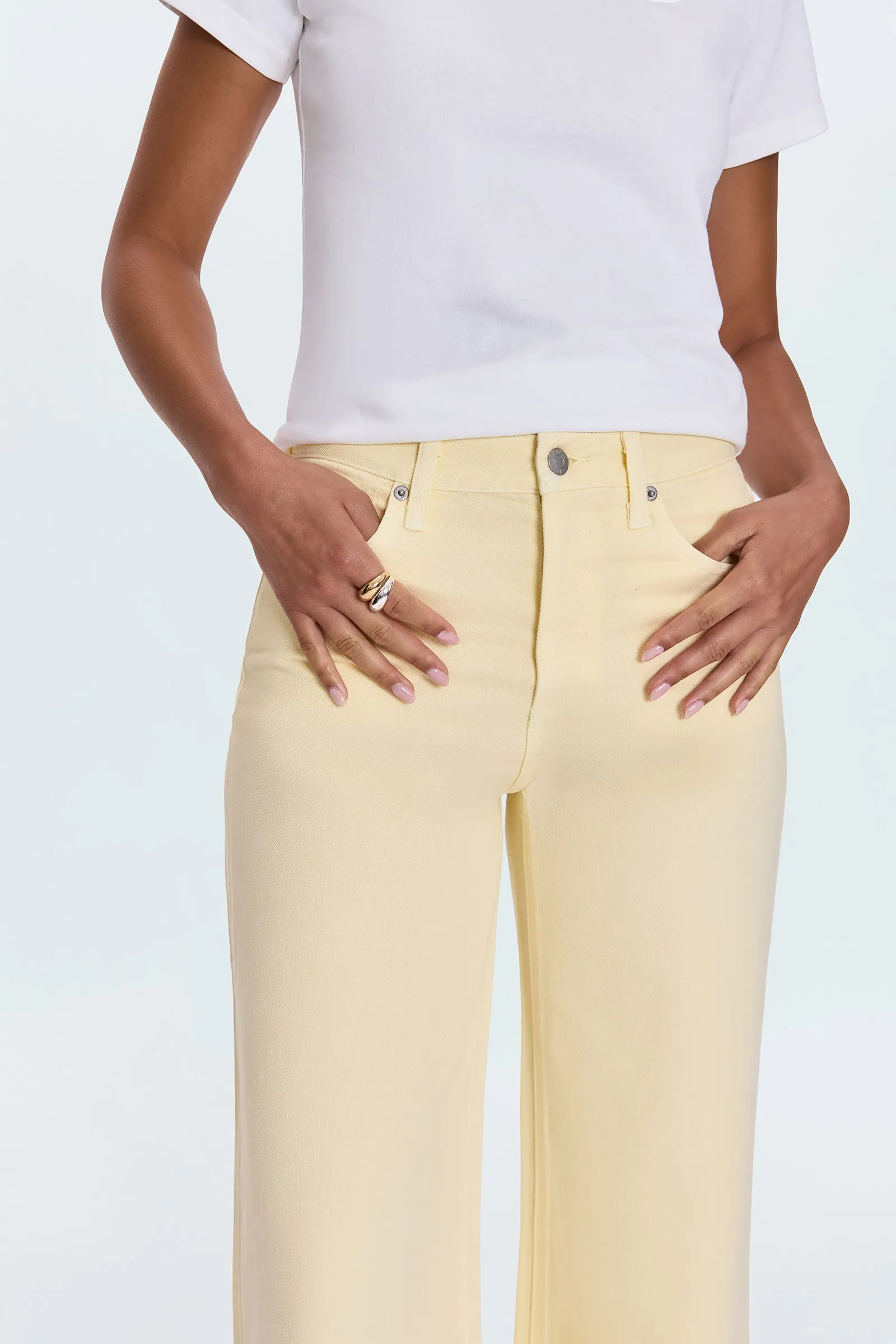 Jadyn Low Slung Palazzo Jean - Lemonade sold by Pistola product image thumbnail 2