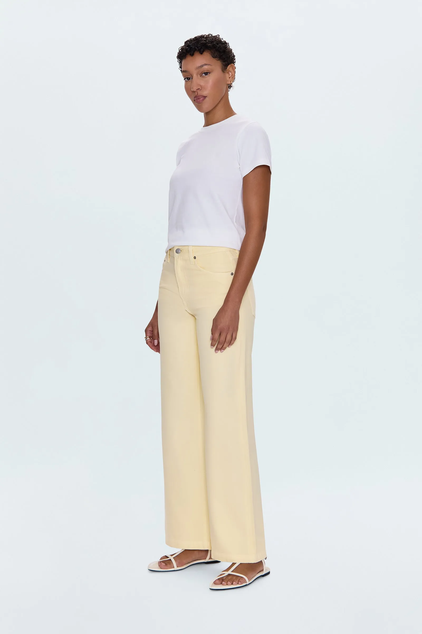 Jadyn Low Slung Palazzo Jean - Lemonade sold by Pistola product image thumbnail 4