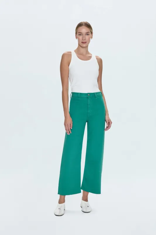 Penny Crop High Rise Wide Leg Jean - Viridian sold by pistola