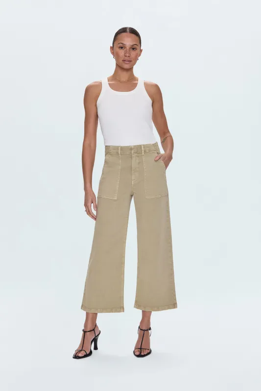 Sophia Wide Leg Utility Ankle - Artichoke sold by pistola