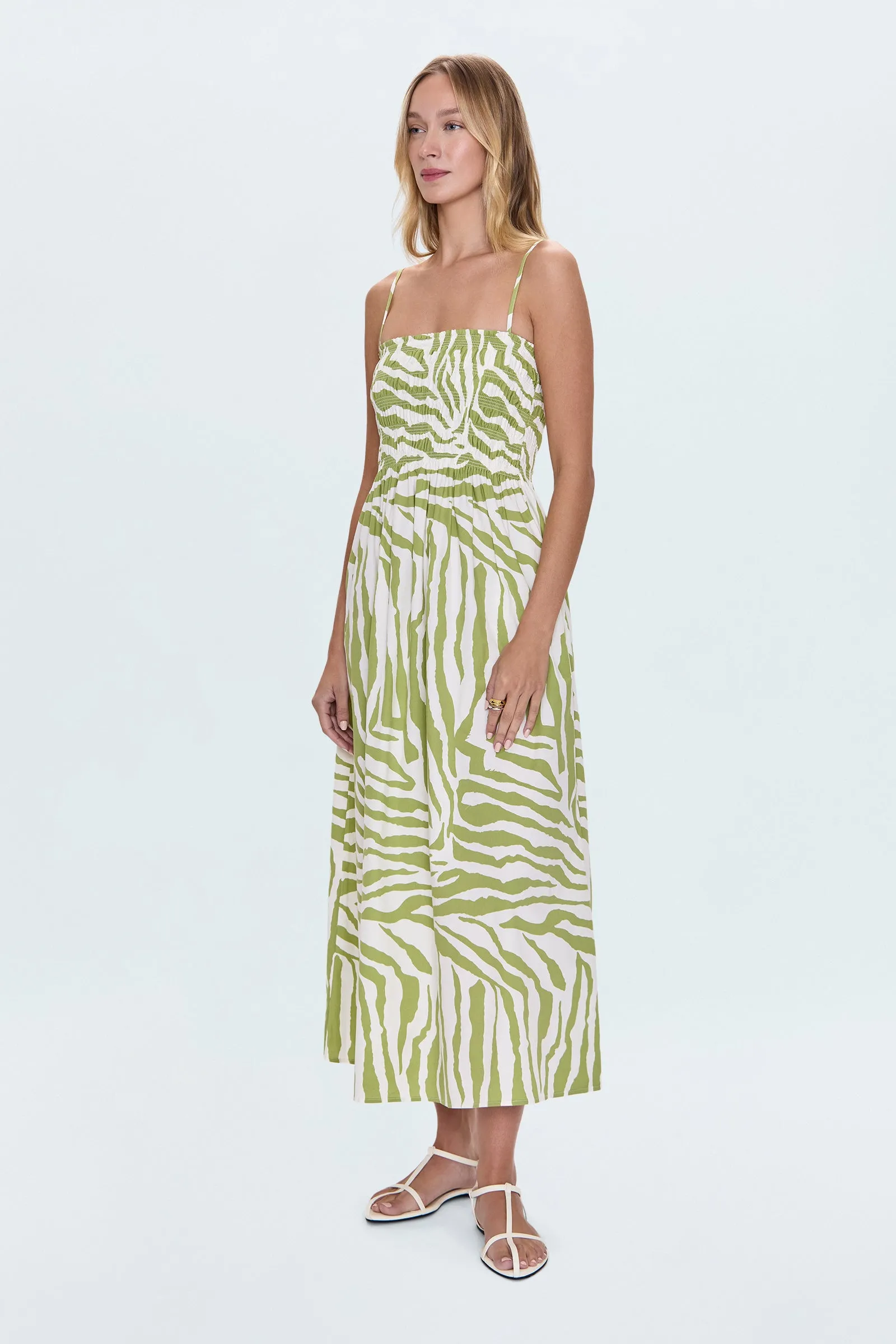 Bianca Shirred Bodice Dress - Safari Lime sold by Pistola product image thumbnail 2