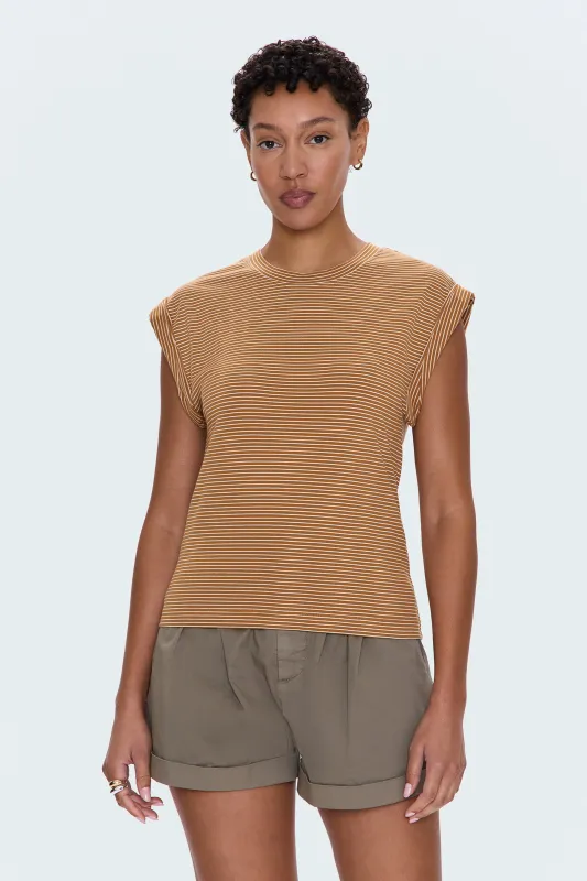 Olivia Twisted Sleeve Marina - Dark Rum Stripe sold by Pistola