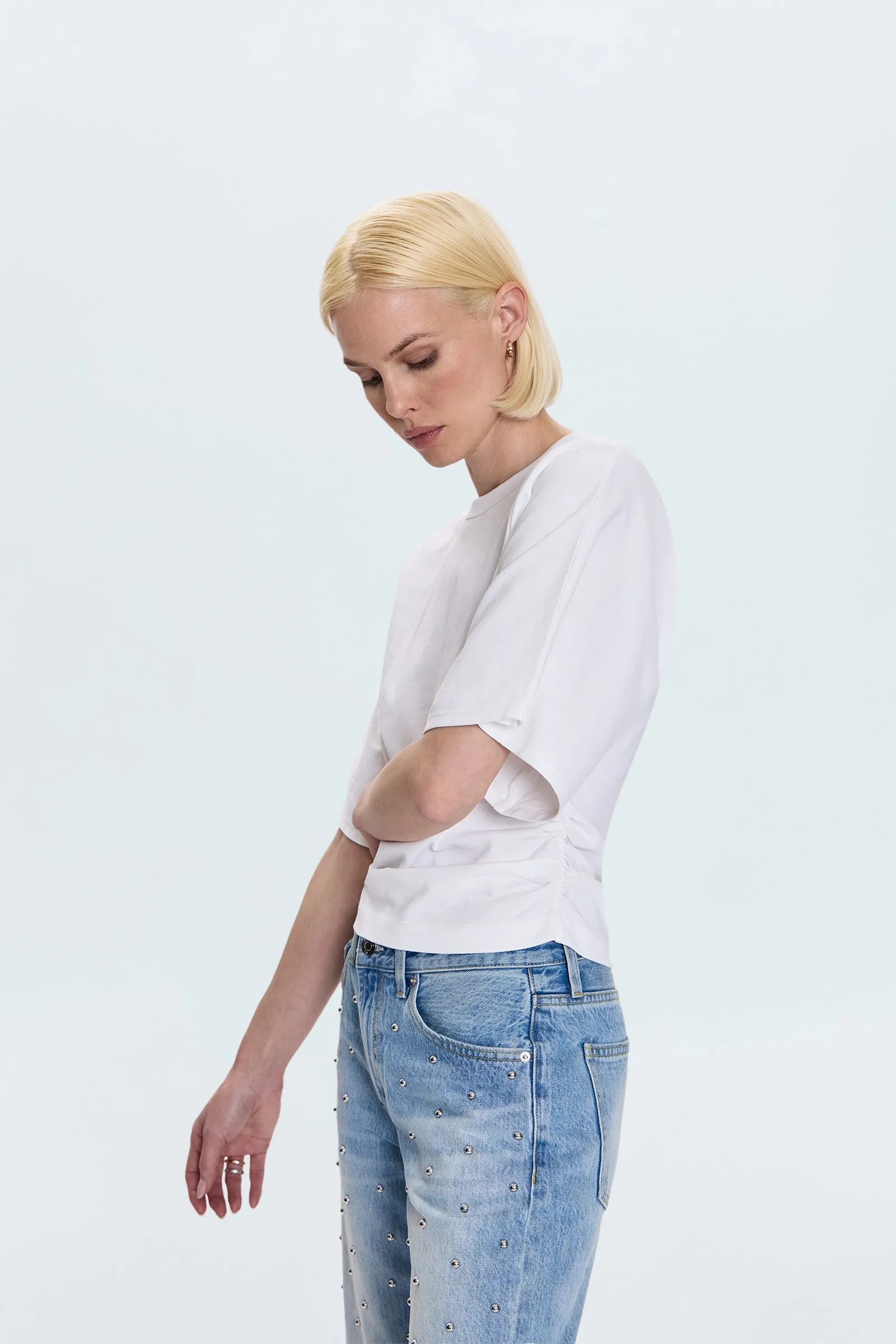 Veronica Kimono Sleeve Fitted Tee - White sold by Pistola product image thumbnail 4