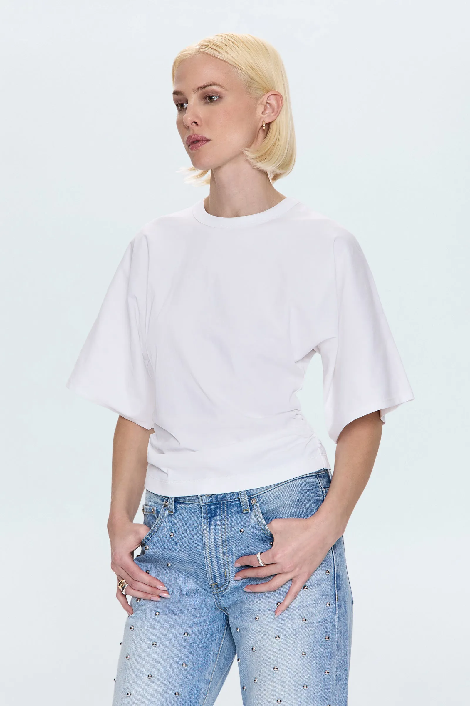 Veronica Kimono Sleeve Fitted Tee - White sold by Pistola product image thumbnail 3
