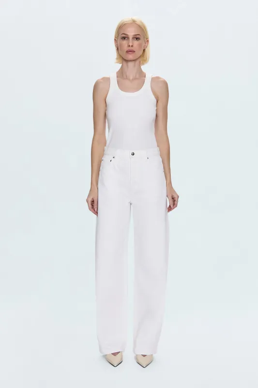 Tate High Rise Bowed Wide Leg Jean - Paper White sold by pistola