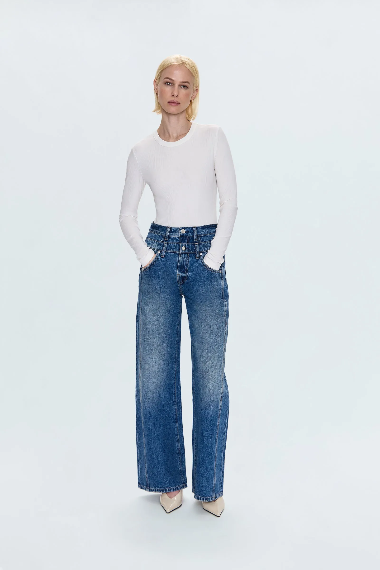 Caleb High Rise Stacked Waist Jean - Echo sold by Pistola product image thumbnail 4