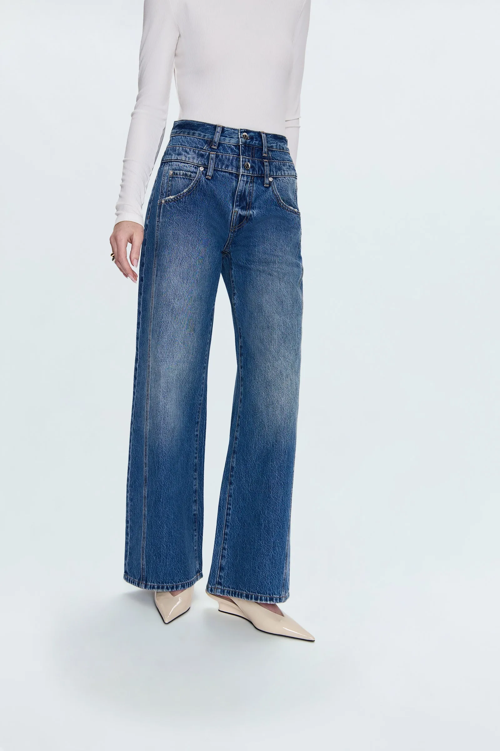 Caleb High Rise Stacked Waist Jean - Echo sold by Pistola product image thumbnail 3
