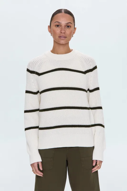 Edie Sweater - Olive Stripe sold by Pistola
