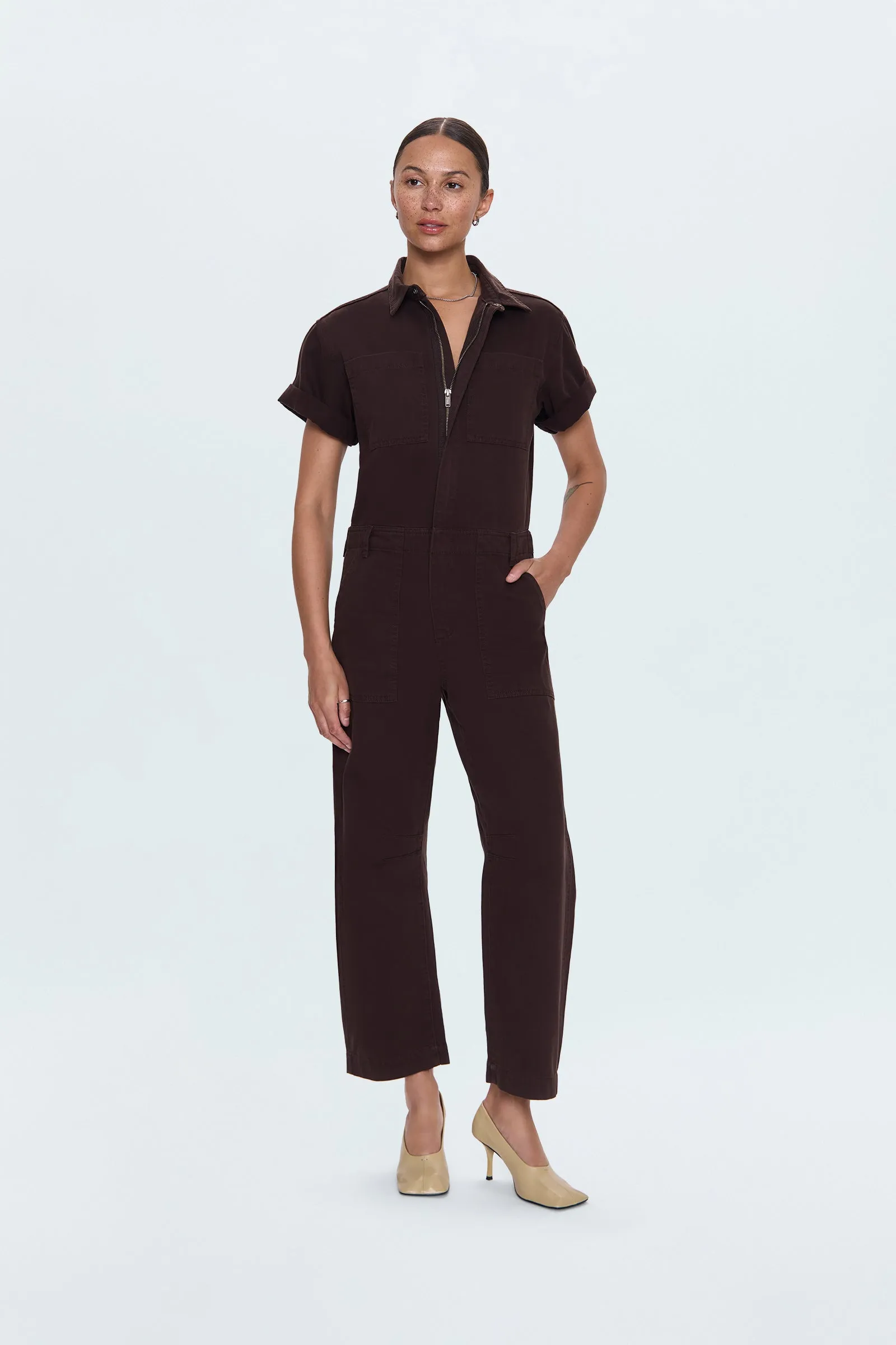 Cruz Barrel Leg Jumpsuit- Mocha sold by Pistola product image thumbnail 4