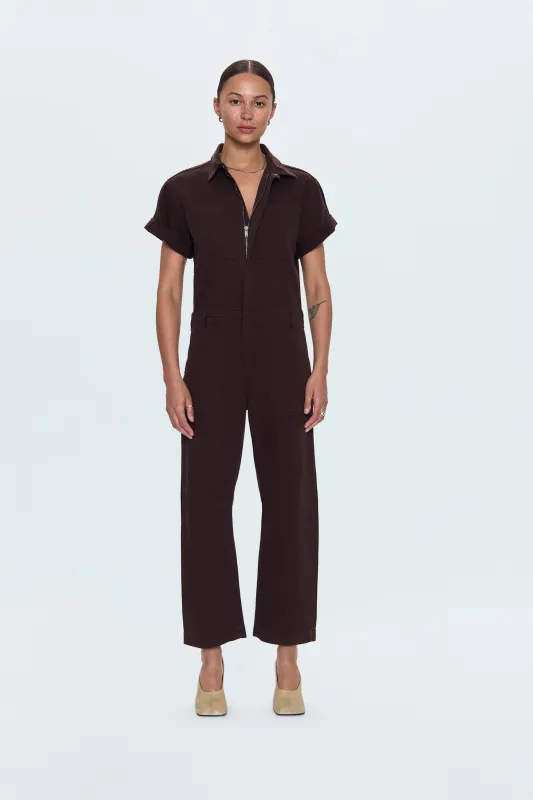 Cruz Barrel Leg Jumpsuit- Mocha made by Pistola