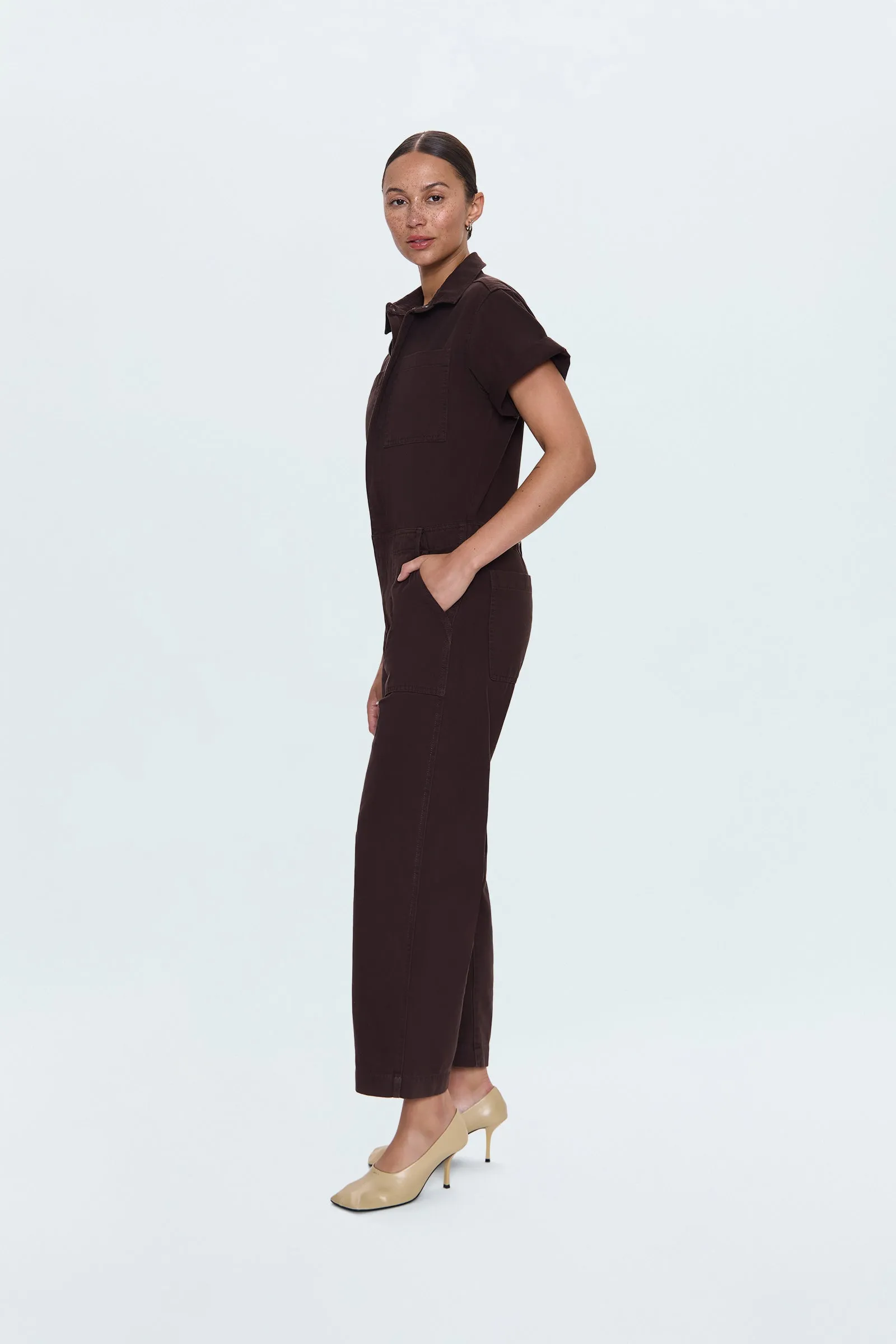 Cruz Barrel Leg Jumpsuit- Mocha sold by Pistola product image thumbnail 3