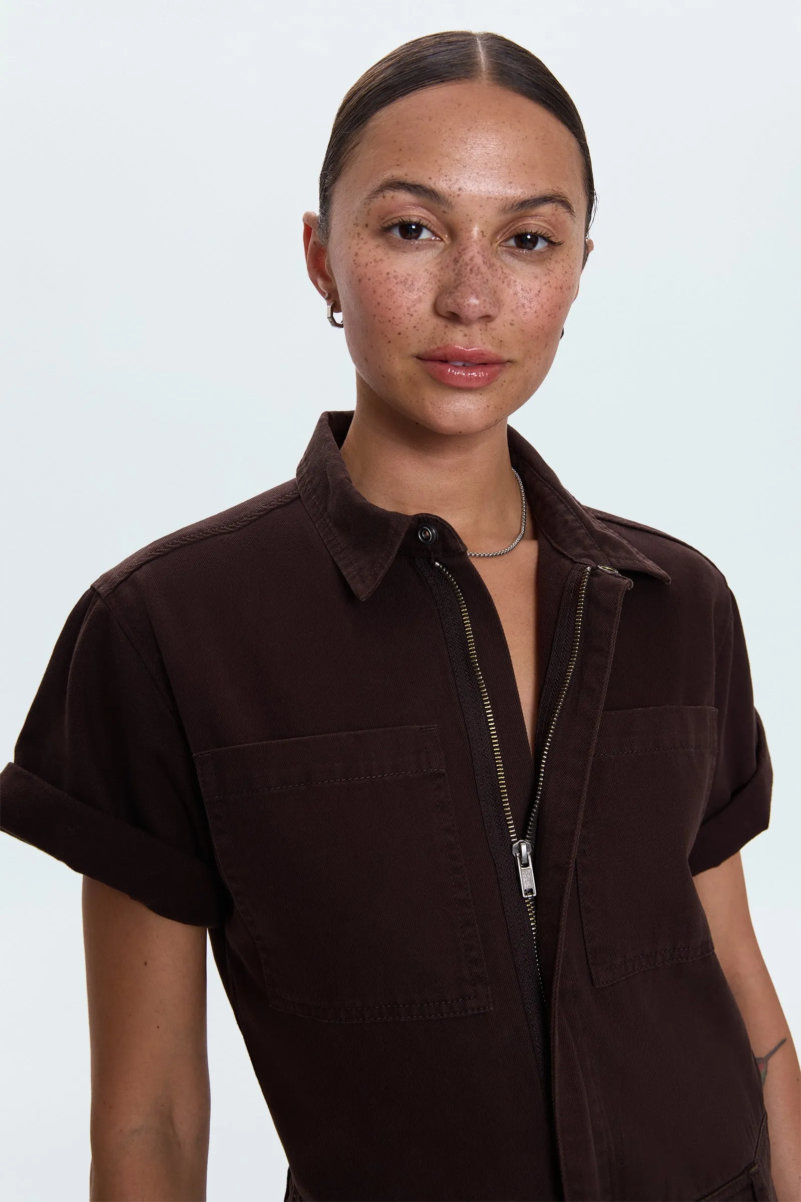 Cruz Barrel Leg Jumpsuit- Mocha sold by Pistola product image thumbnail 2