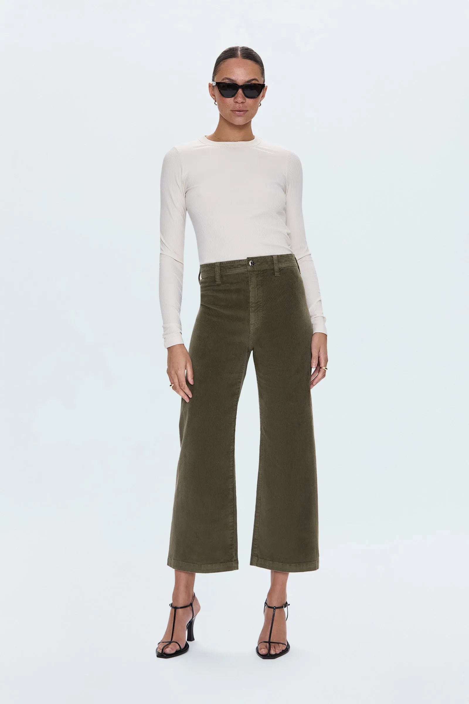 Penny Crop High Rise Wide Leg Pant - Sequoia sold by Pistola