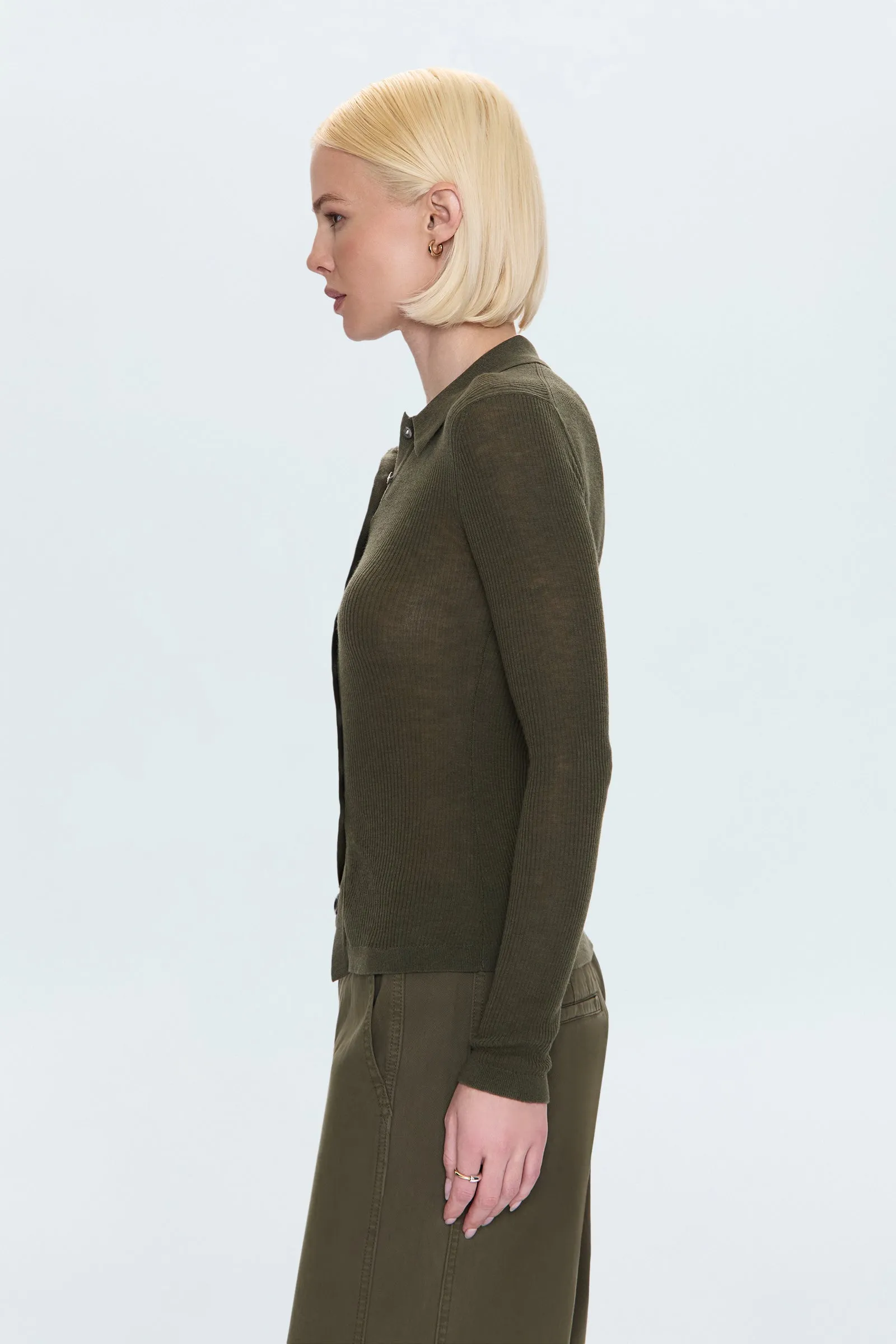 Korey Fitted Rib Cardigan - Sequoia sold by Pistola product image thumbnail 5