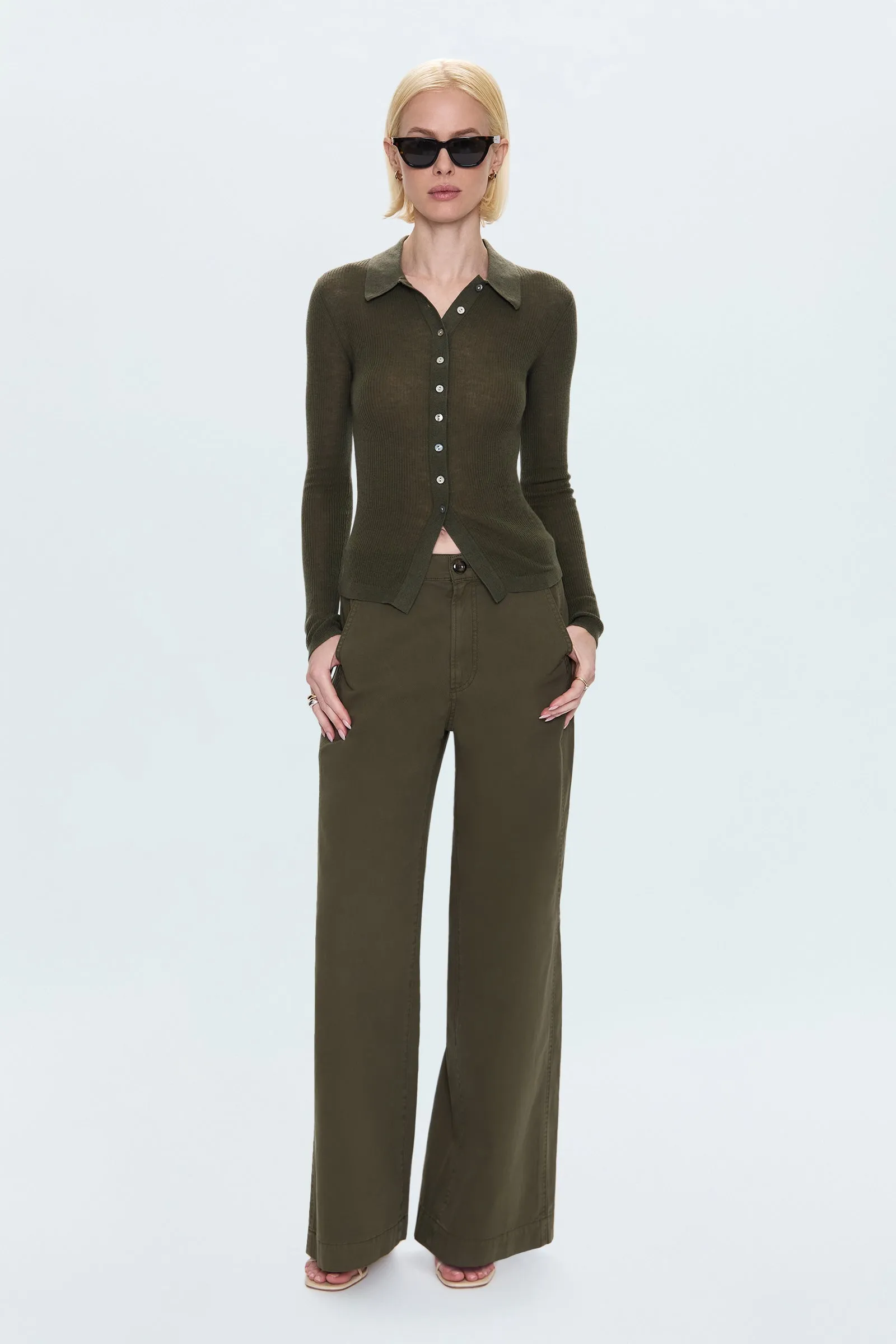 Korey Fitted Rib Cardigan - Sequoia sold by Pistola product image thumbnail 4