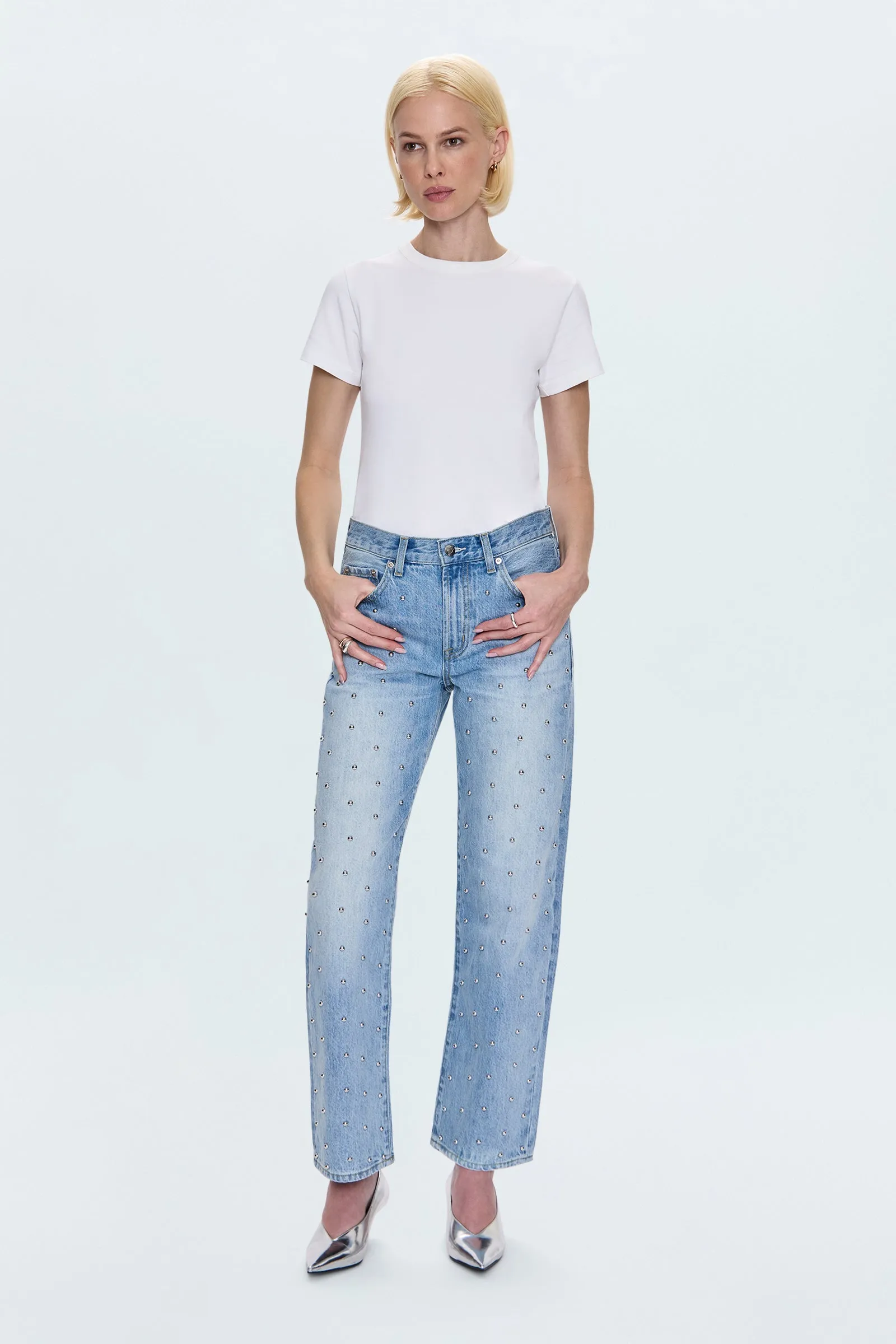 Lexi Mid Rise Bowed Straight Jean - Aries sold by Pistola product image thumbnail 3