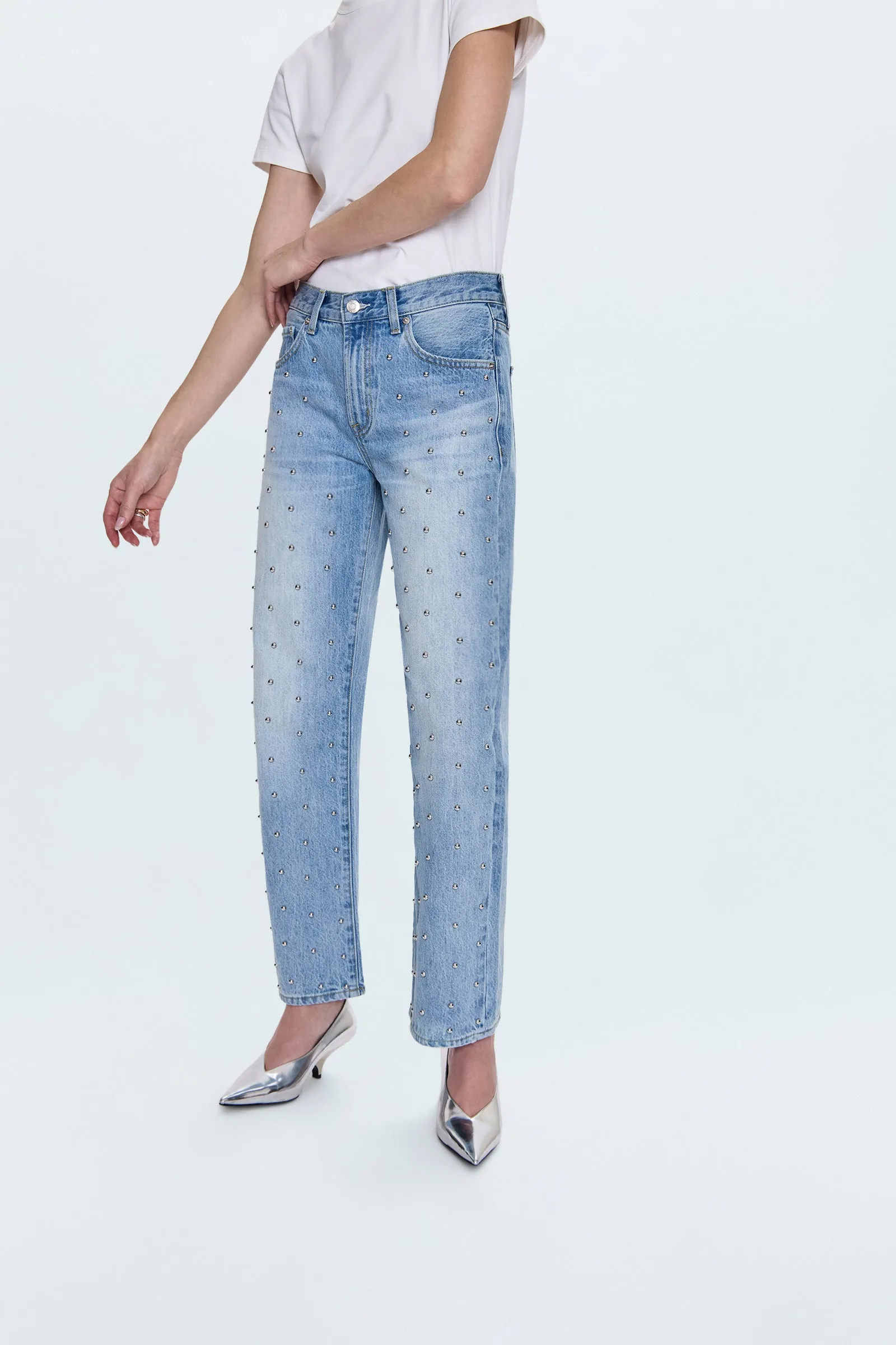 Lexi Mid Rise Bowed Straight Jean - Aries sold by Pistola product image thumbnail 2