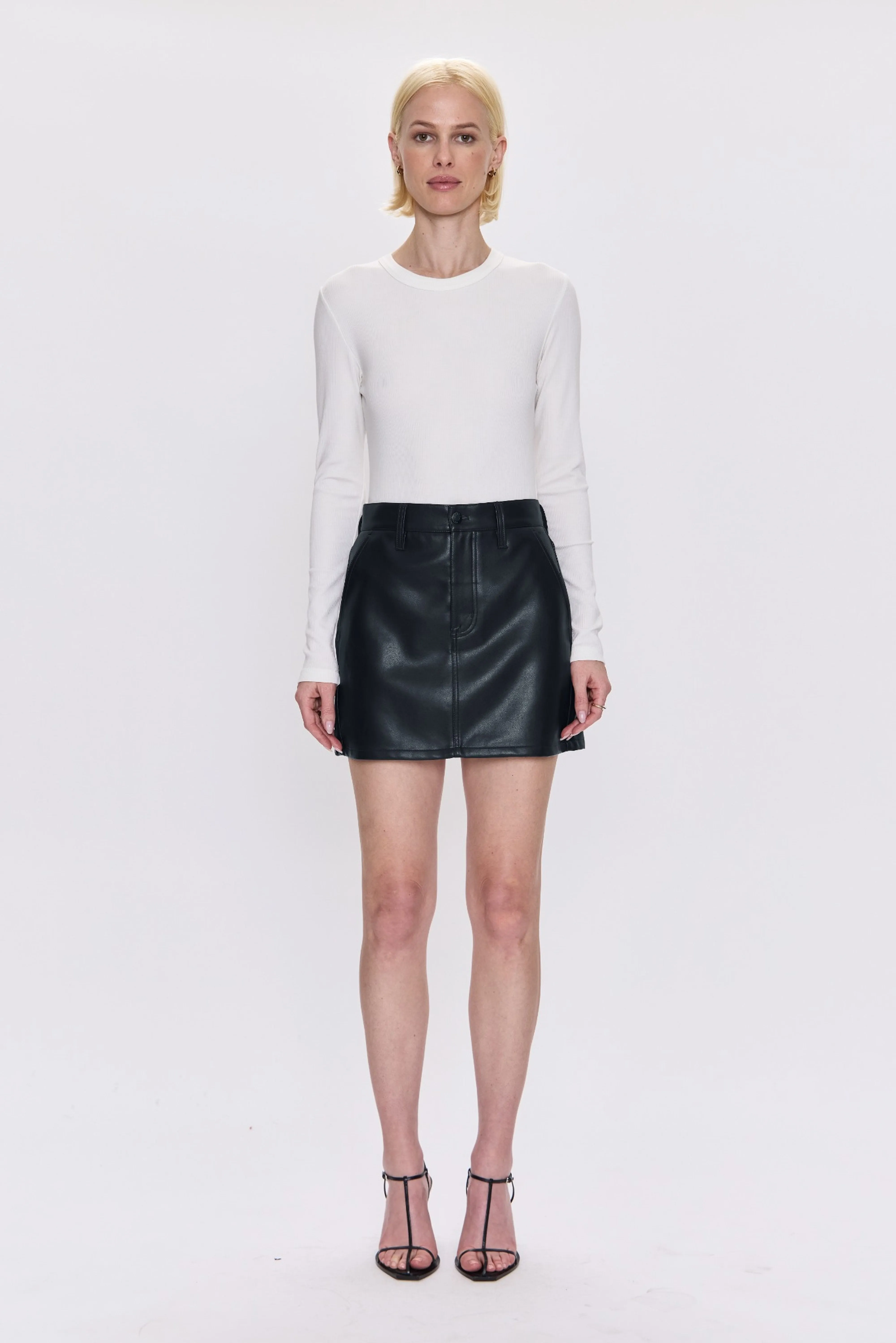 Skye Utility High Rise Mini Skirt - Slate Black sold by Pistola