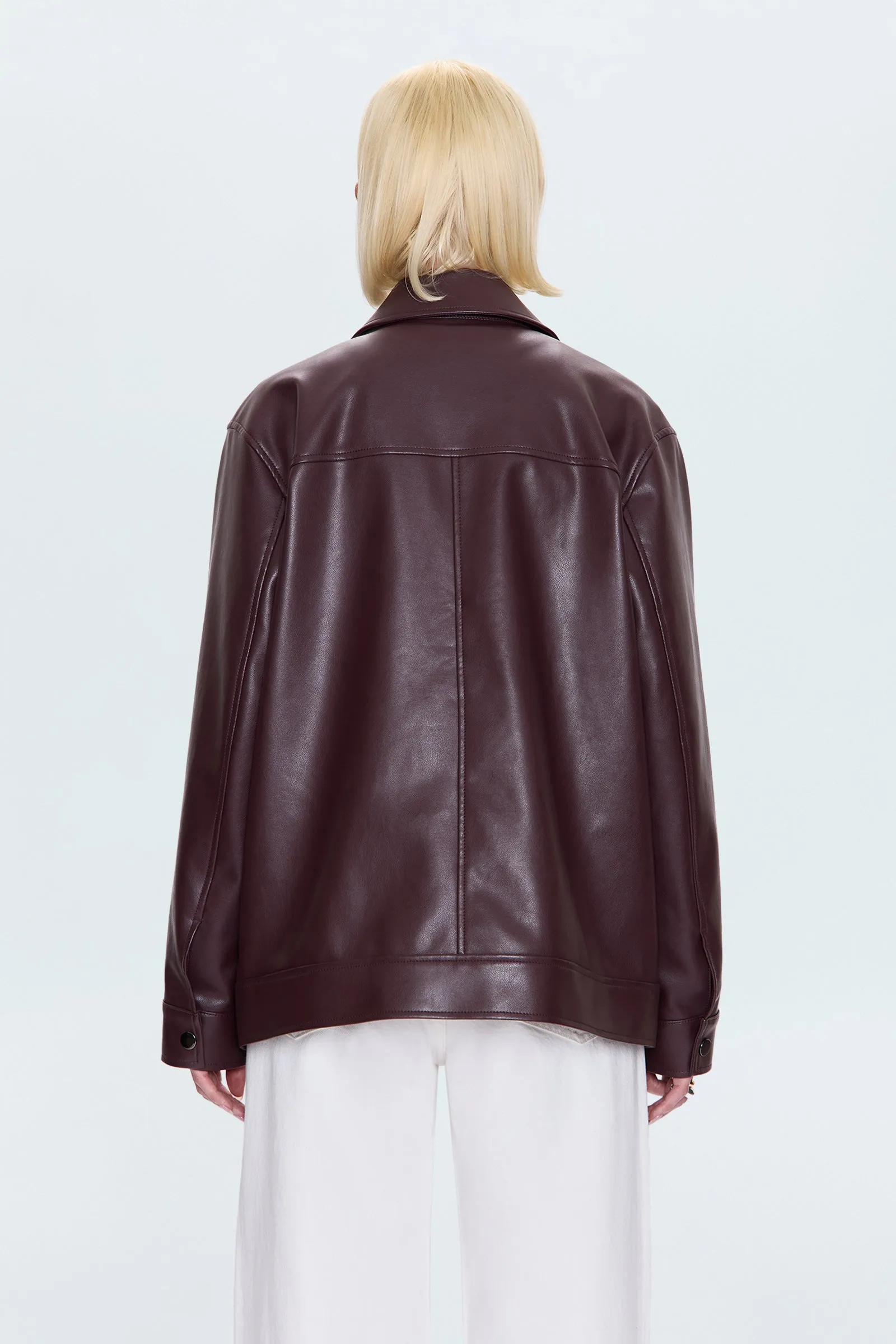 Valerie Faux Leather Bomber Jacket - Cabernet sold by Pistola product image thumbnail 5