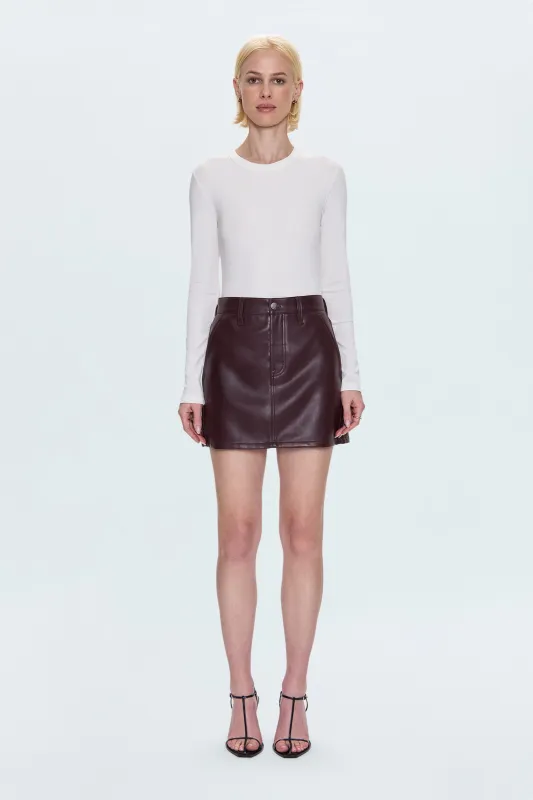 Abi High Rise Mini Skirt - Cabernet sold by Pistola