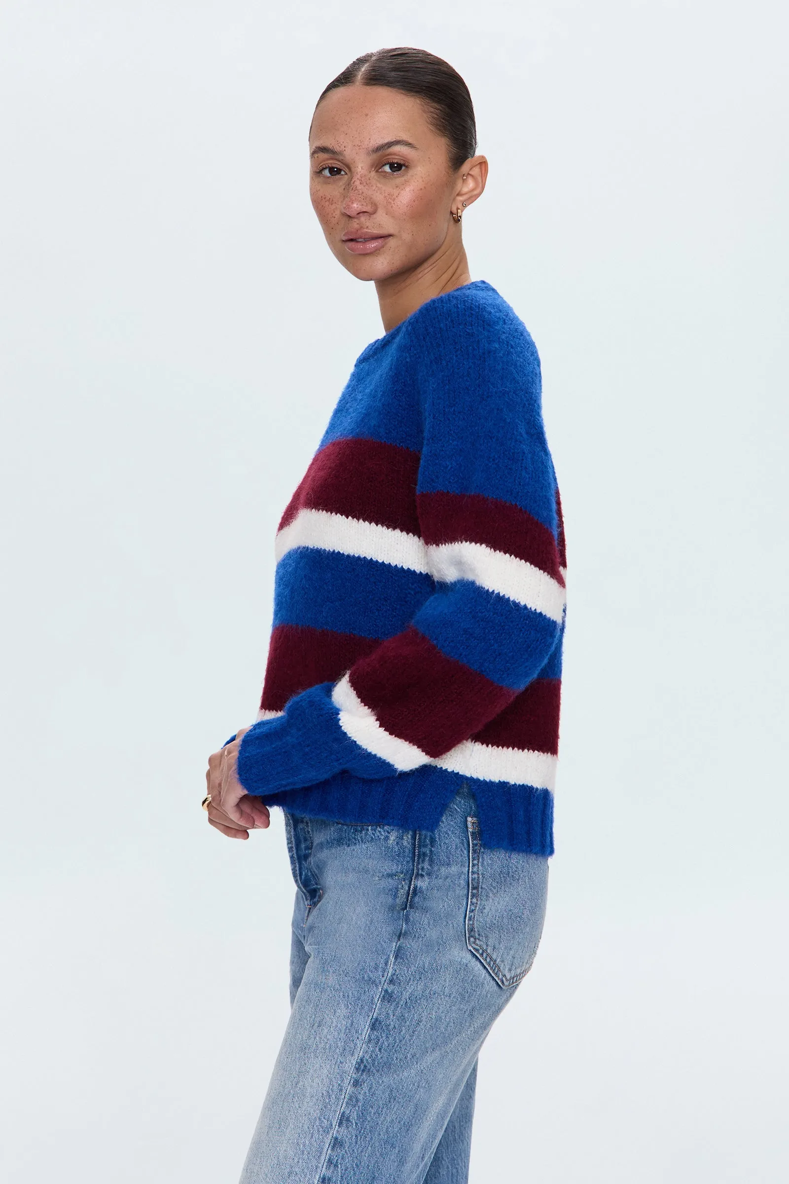 Adina Sweater - Azure Claret Stripe sold by Pistola product image thumbnail 3