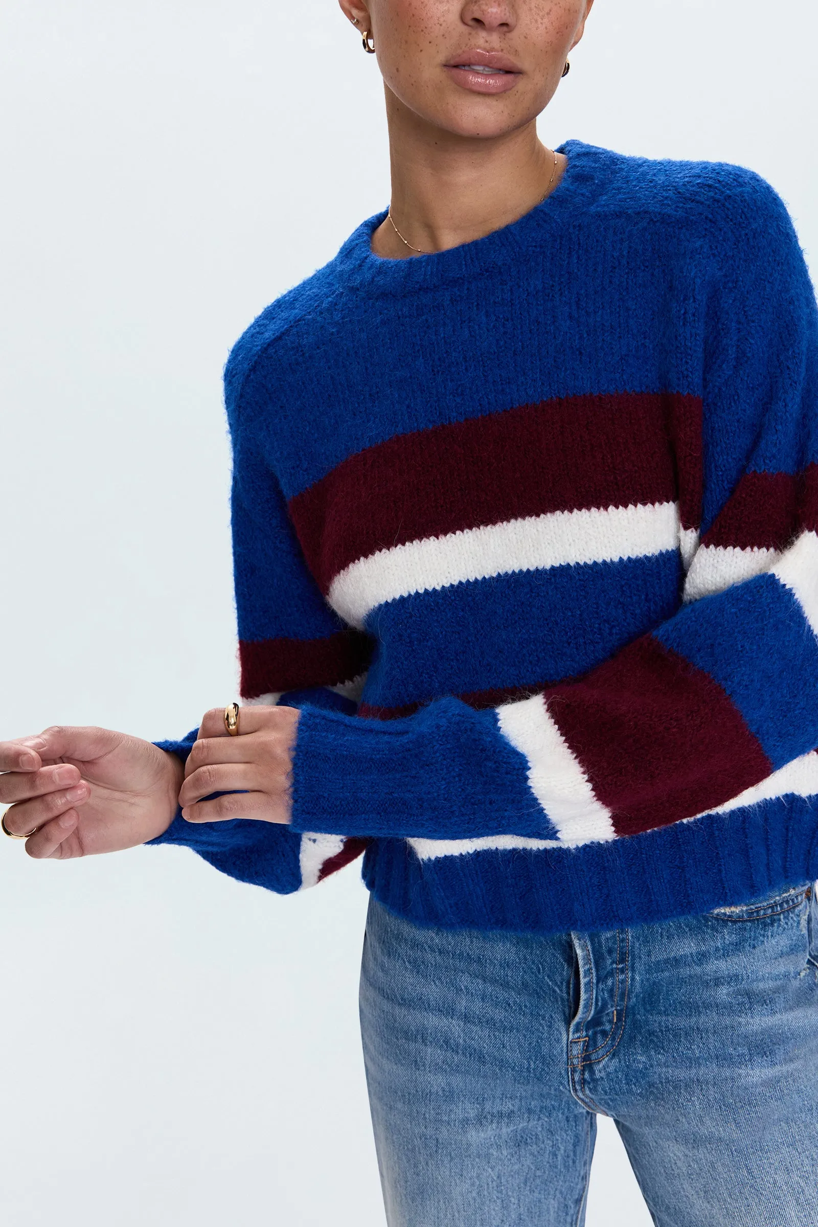 Adina Sweater - Azure Claret Stripe sold by Pistola product image thumbnail 4