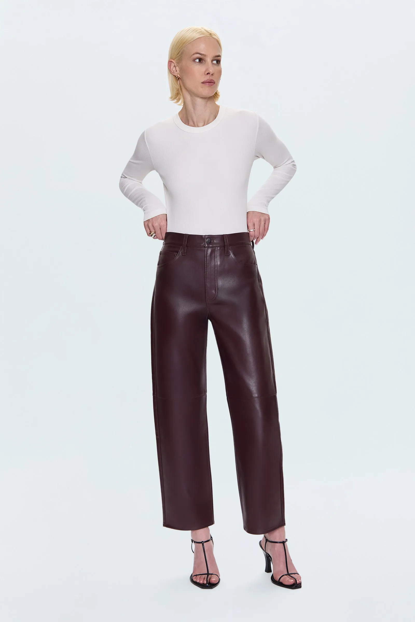 Jett High Rise Bowed Straight Pant - Cabernet sold by Pistola product image thumbnail 2