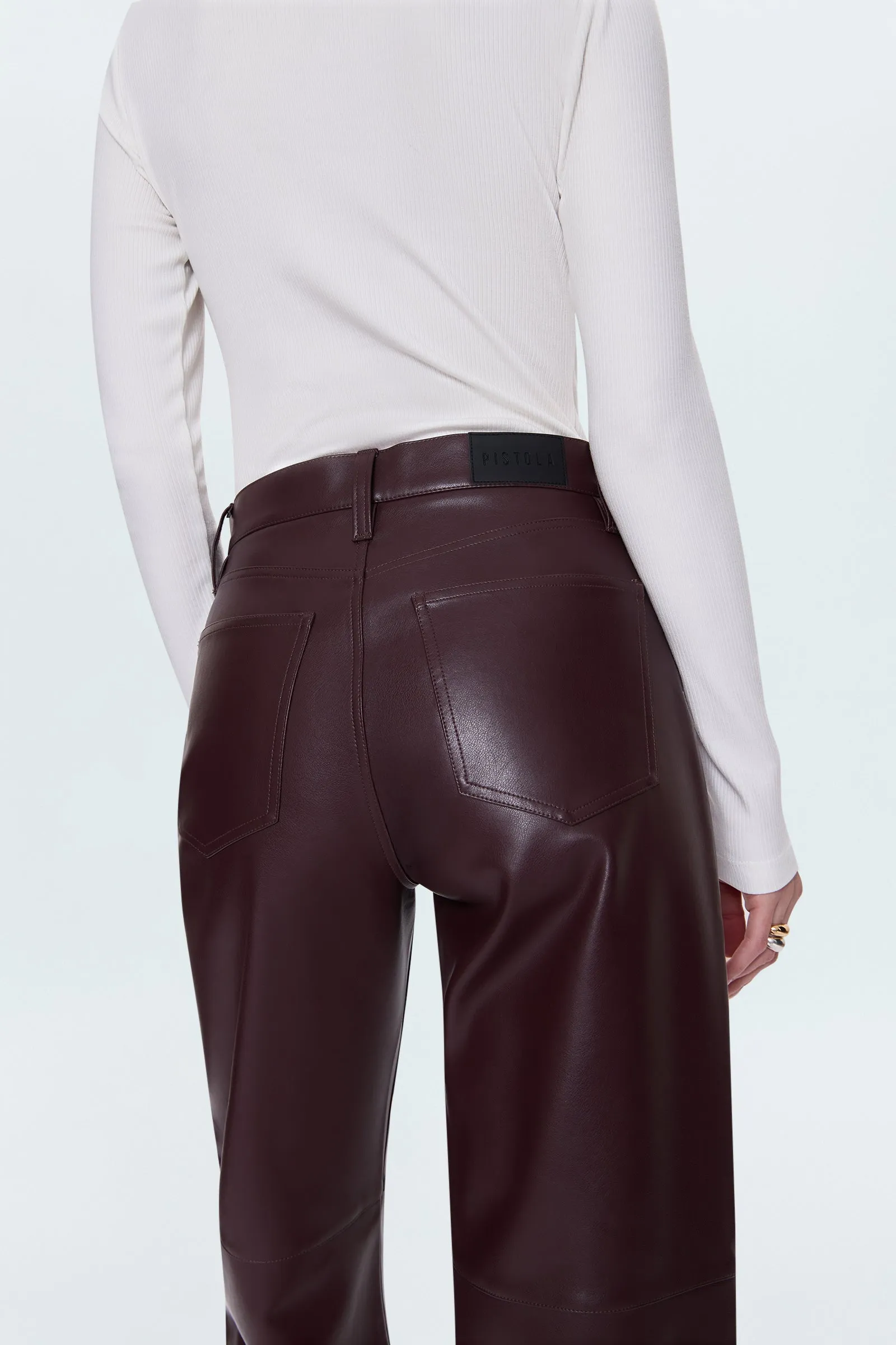 Jett High Rise Bowed Straight Pant - Cabernet sold by Pistola product image thumbnail 4