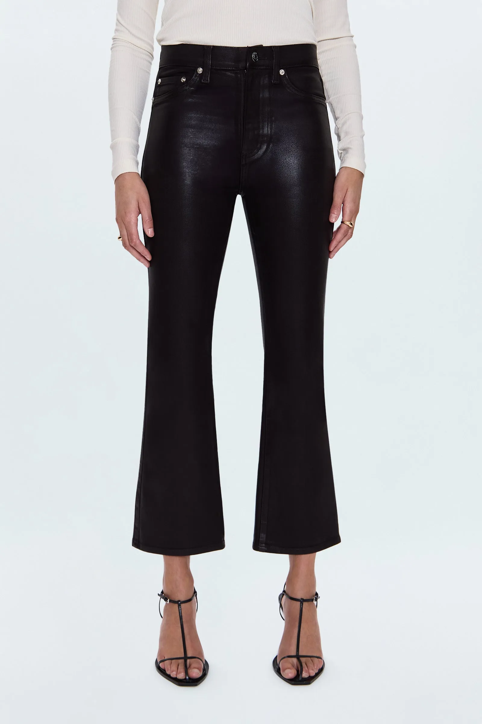 Lennon High Rise Crop Boot Pant - Coated Mocha sold by Pistola product image thumbnail 2