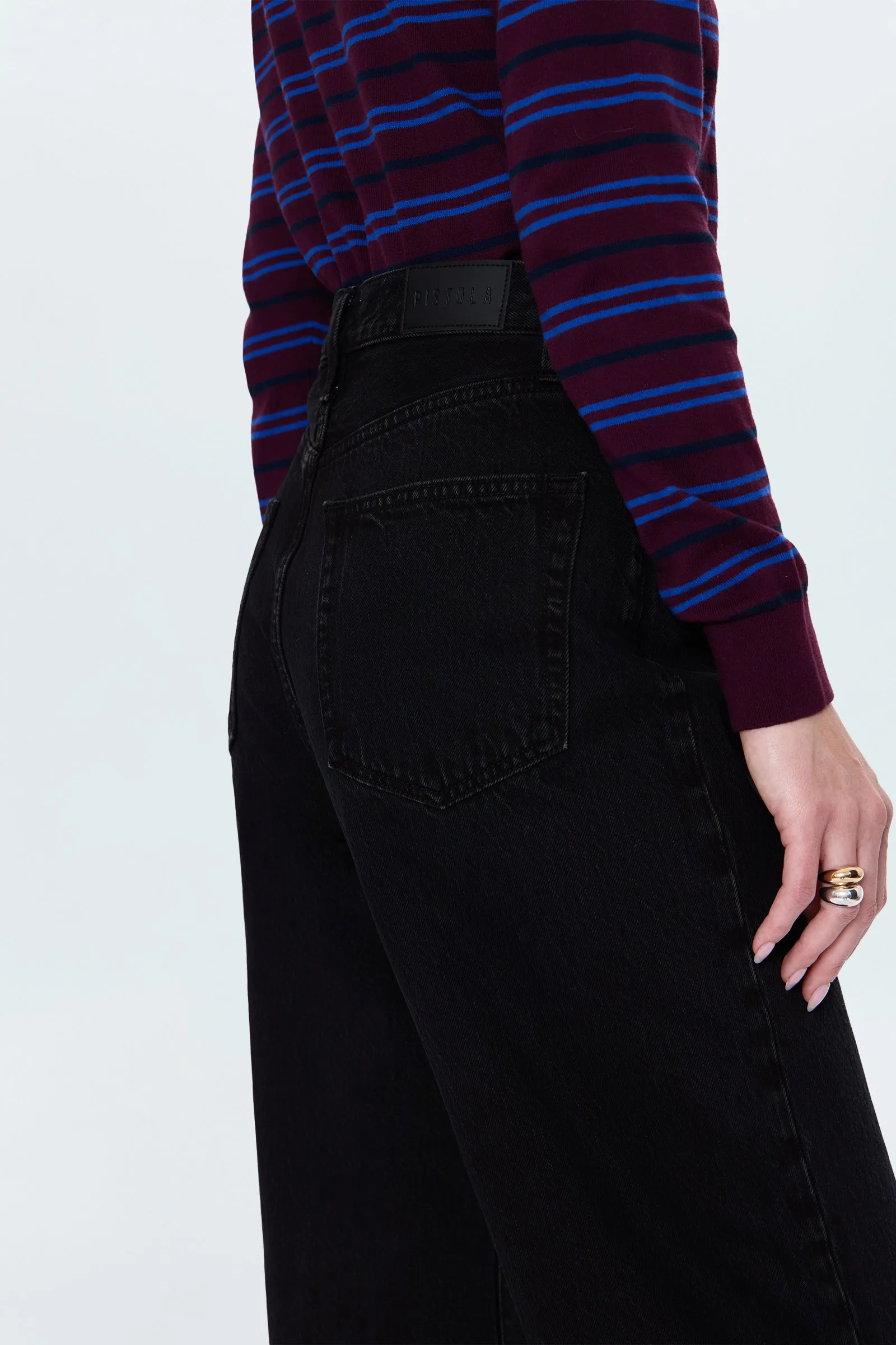 Tate High Rise Bowed Wide Leg Jean - Midnight Hour sold by Pistola product image thumbnail 5