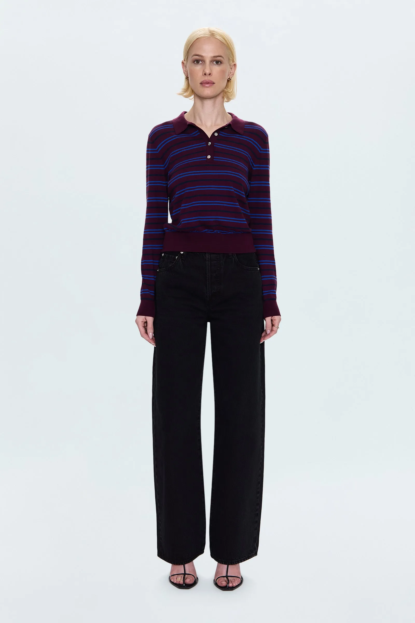 Tate High Rise Bowed Wide Leg Jean - Midnight Hour sold by Pistola