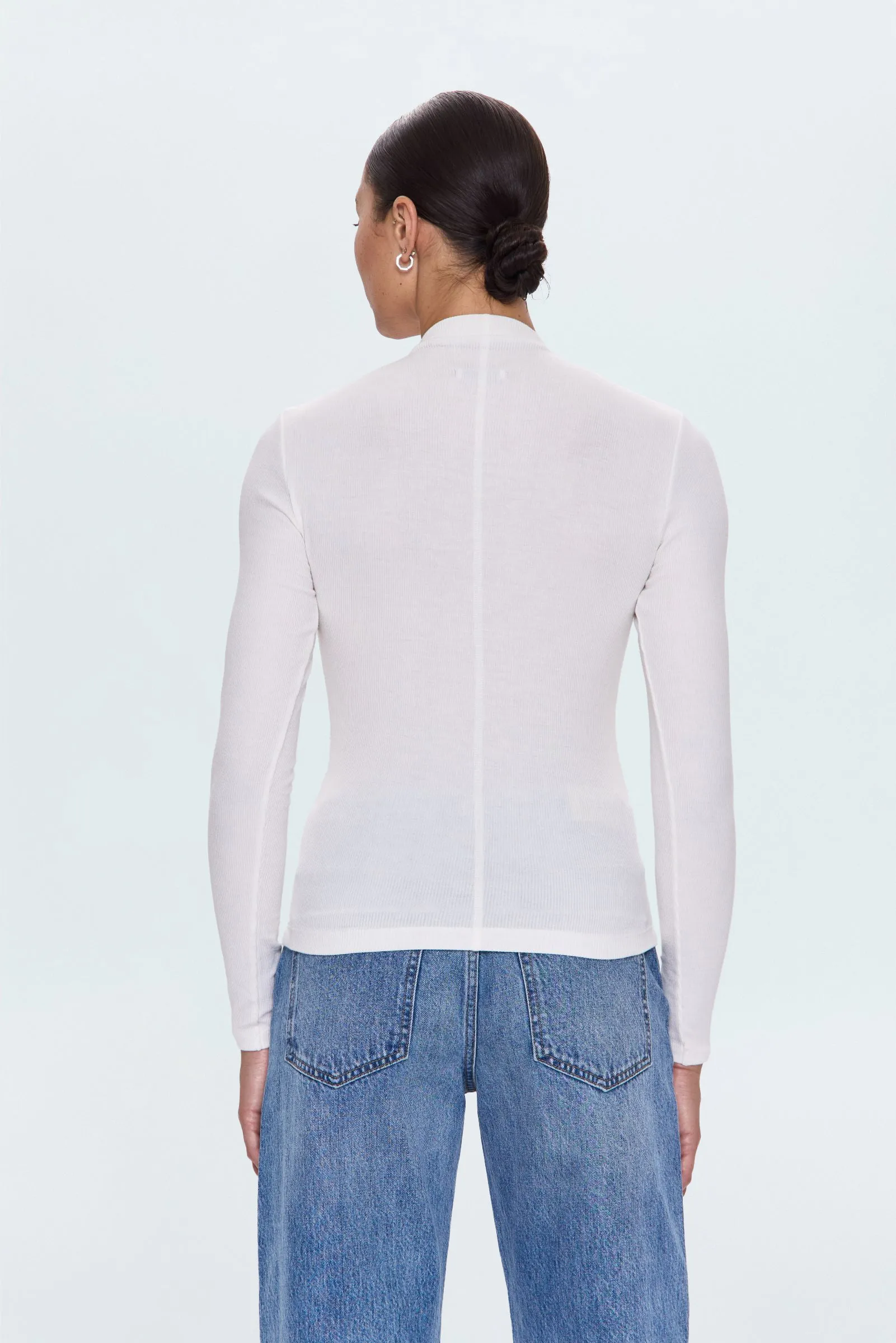 Dara Long Sleeve Funnel Neck Top - Ecru sold by Pistola product image thumbnail 3