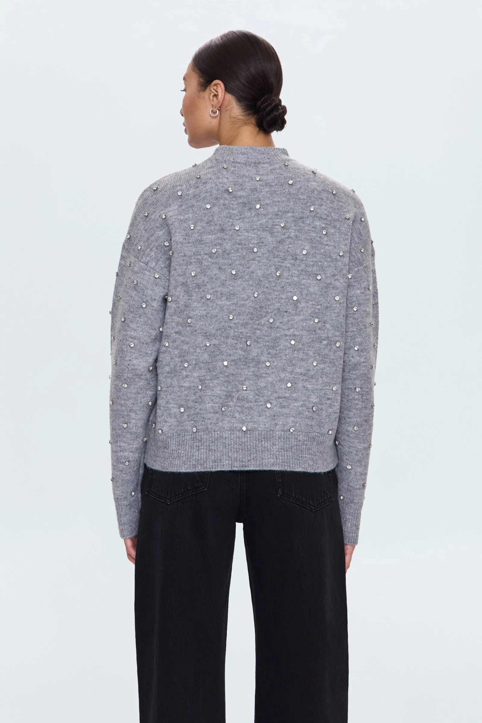 Aura Relaxed Crew Neck Sweater - Charcoal Diamonte sold by Pistola product image thumbnail 5