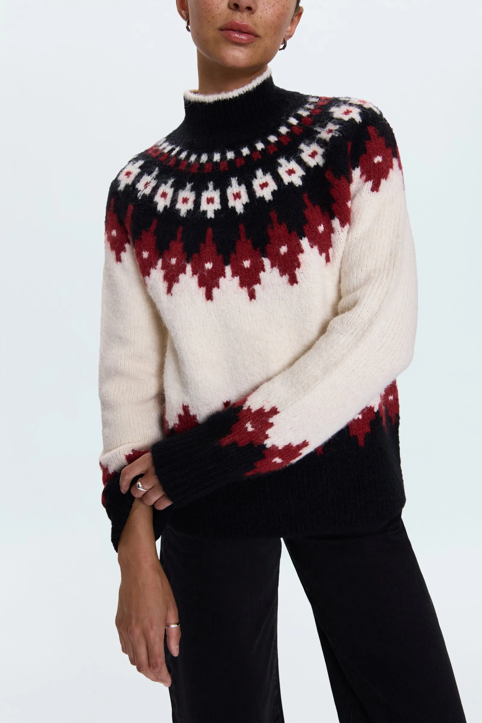 Astrid Pullover Sweater - White Oxblood sold by Pistola product image thumbnail 2
