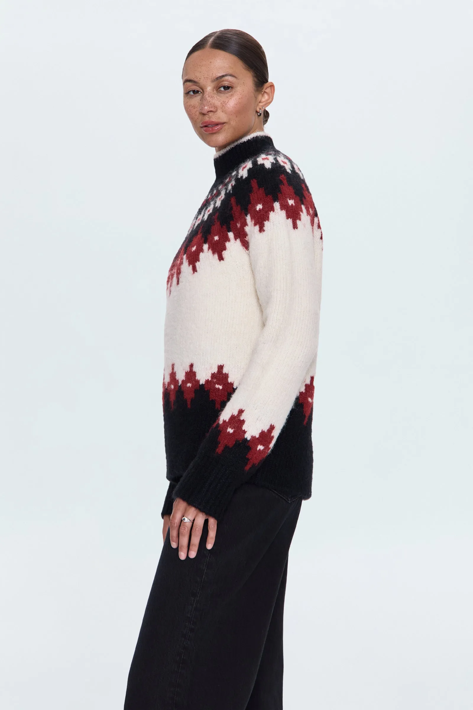 Astrid Pullover Sweater - White Oxblood sold by Pistola product image thumbnail 3