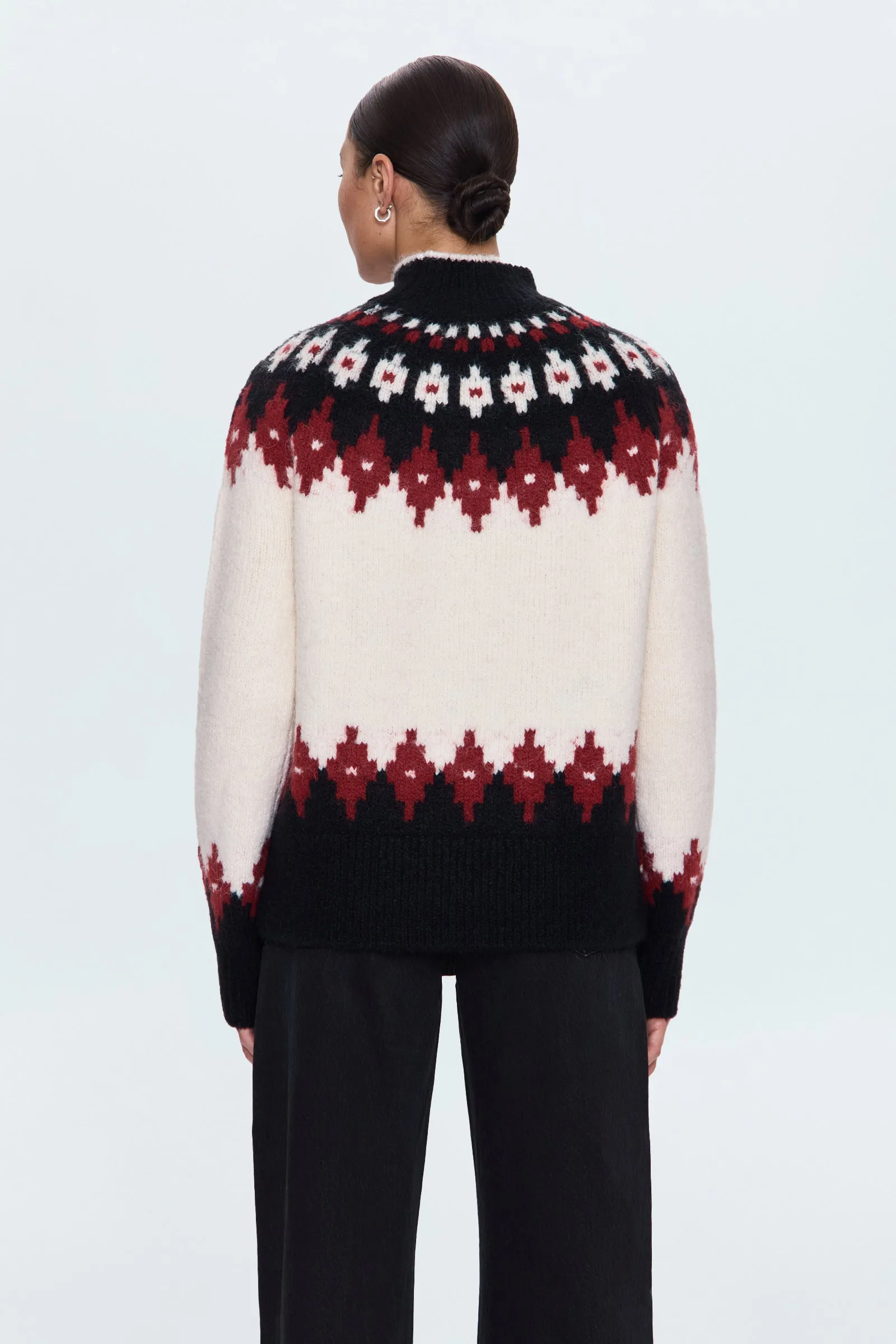 Astrid Pullover Sweater - White Oxblood sold by Pistola product image thumbnail 4