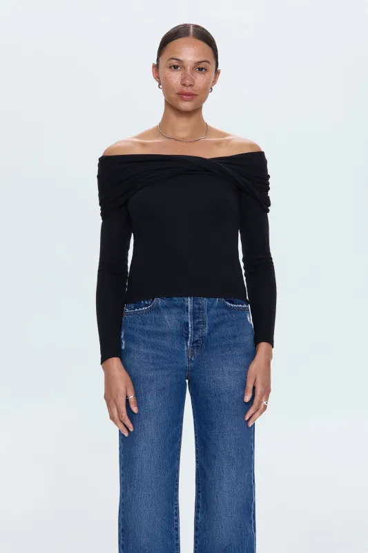 Lyra Off The Shoulder Top - Noir sold by Pistola