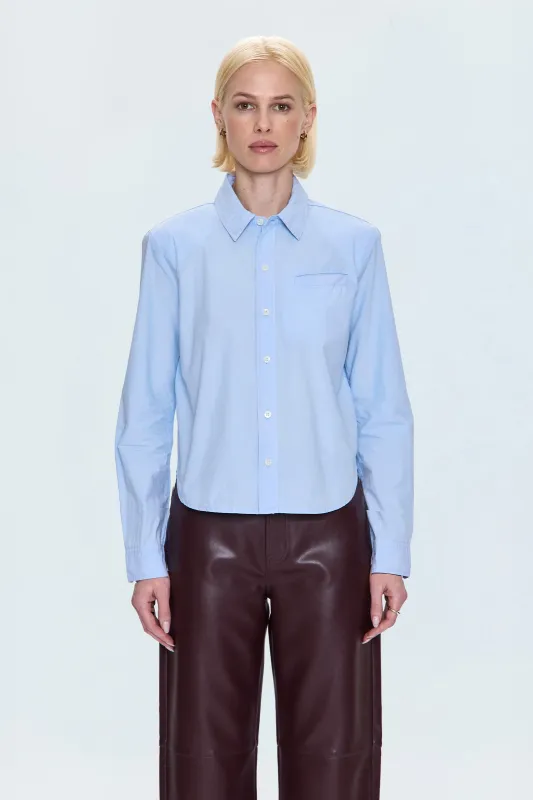 Ines Soft Blazer Shirt - City Blue sold by Pistola